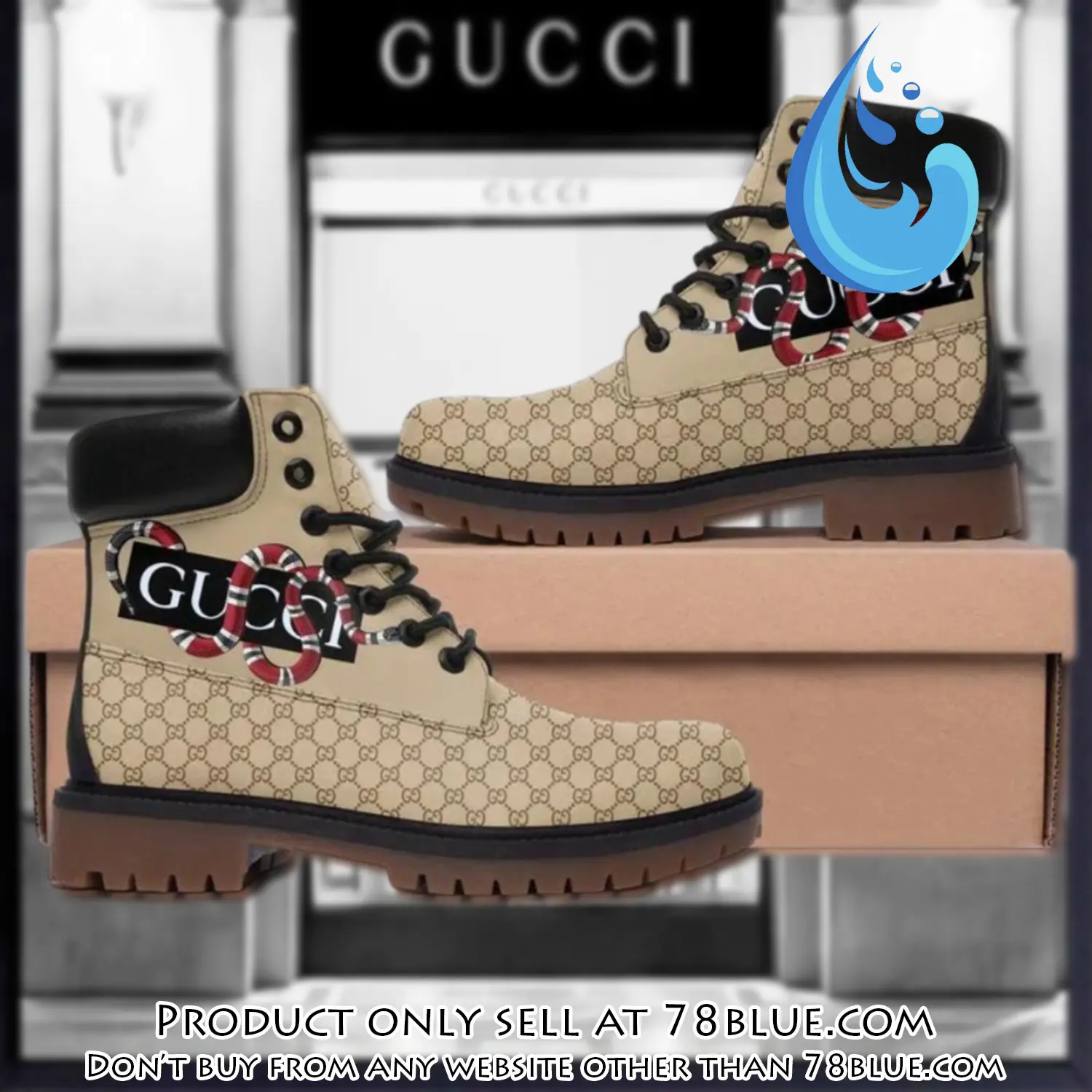 Gucci snake beige luxury brand boots premium gifts for men women 78b5747903